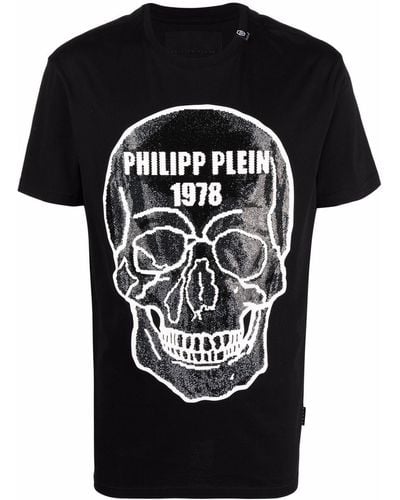 Philipp Plein Skull-print Studded T-shirt - Black