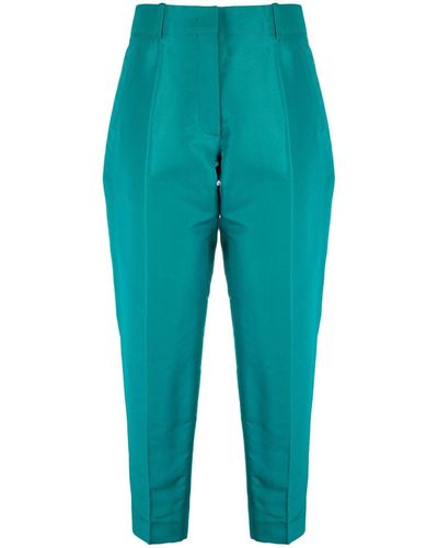 Valentino Pantalones de seda ajustados - Verde