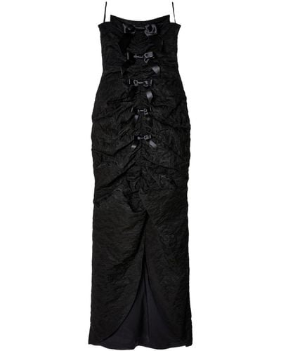 ShuShu/Tong Shirred Wool-blend Midi Dress - Black