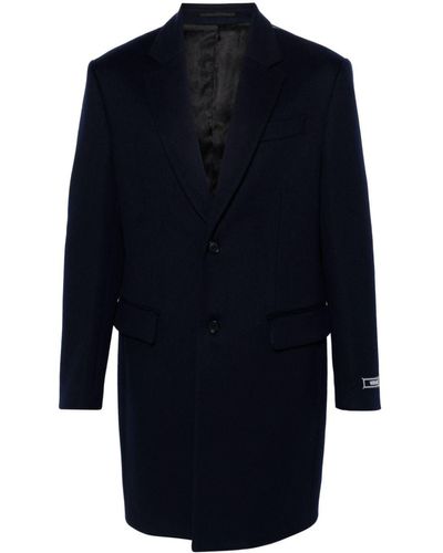 Versace Cappotto monopetto con applicazione - Blu