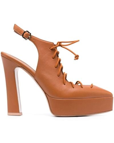 Malone Souliers Alessandra 130mm レザーパンプス - ブラウン
