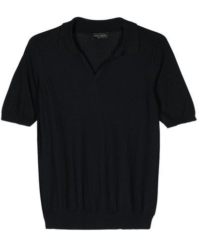 Roberto Collina Split-neck Polo Shirt - Zwart