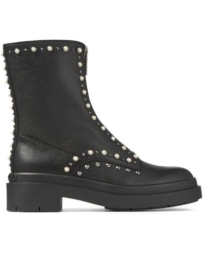 Jimmy Choo Nola Stud-embellished Leather Ankle Boots - Black