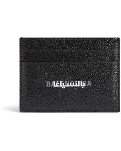 Balenciaga Logo-print Leather Cardholder - Black