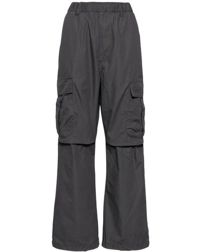 Chocoolate Logo-embroidered Cotton Cargo Pants - Grey