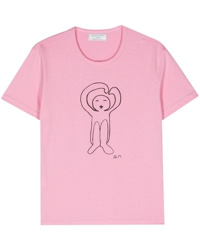 Societe Anonyme T-shirt en coton à logo imprimé - Rose