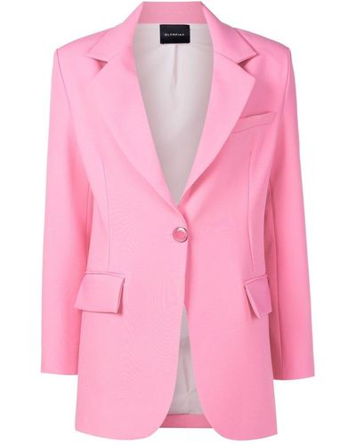 Olympiah Single-breasted Tailored Blazer - Pink