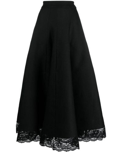 Gemy Maalouf Lace-trim Maxi Skirt - Black