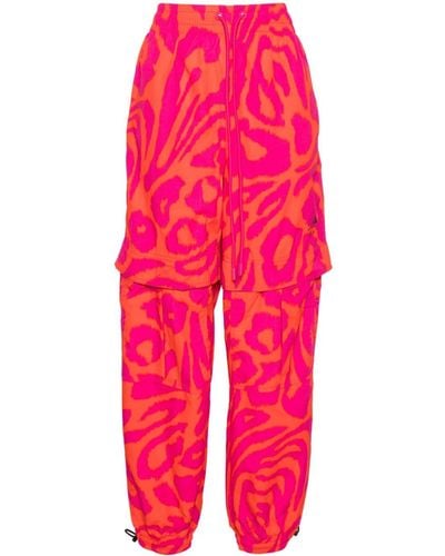adidas By Stella McCartney Animal-print Track Trousers - Red