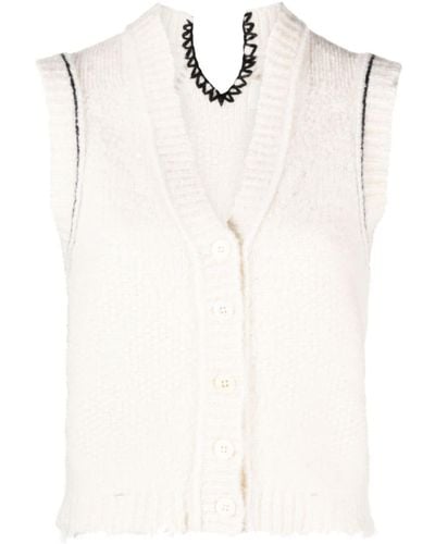 Zadig & Voltaire Sequin-embellished Chunky-knit Vest - White