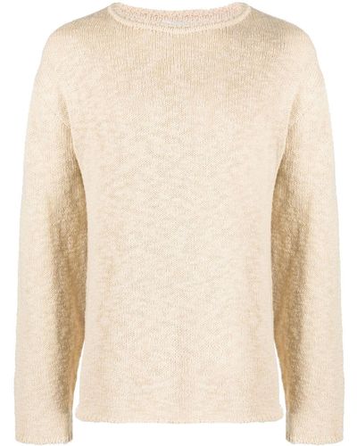 Commas Knitted Long-sleeve Cotton Sweater - Natural