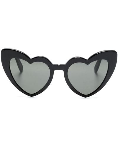Saint Laurent New Wave Sl 181 Loulou Heart-shape Frame Sunglasses - Grey