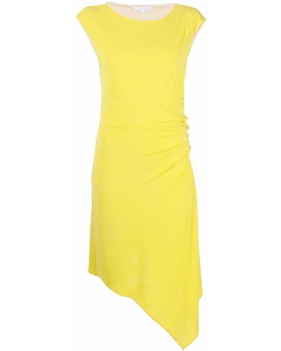 Patrizia Pepe Pleat-detail Asymmetric Dress - Yellow