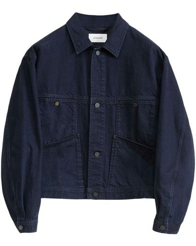 Lemaire Hemdjacke aus Baumwolle - Blau