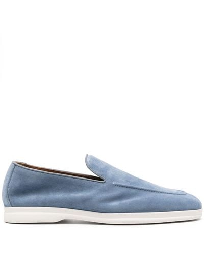 Doucal's Almond-toe Suede Loafers - Blue