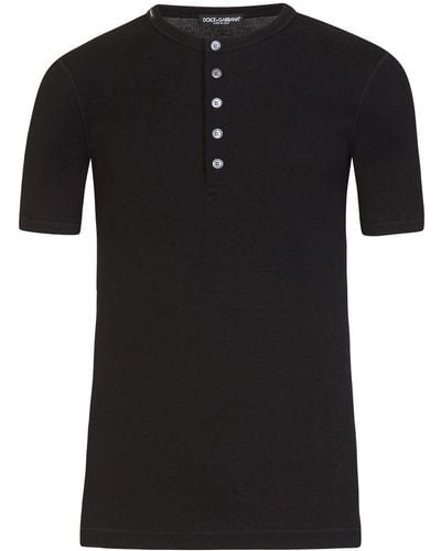 Dolce & Gabbana ボタン Tシャツ - ブラック