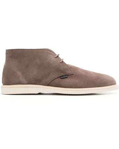 Hogan Lace-up Leather Boots - Brown