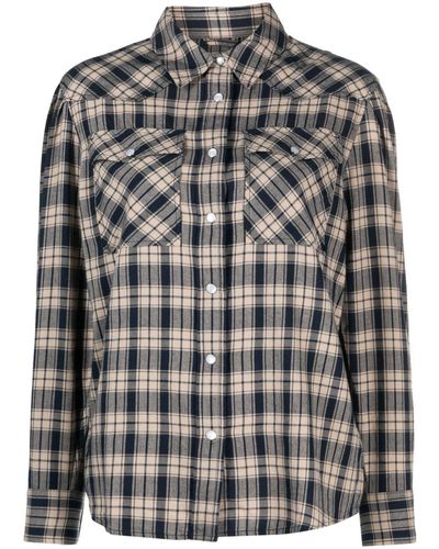 Woolrich Plaid-check Long-sleeve Flannel Shirt - Black