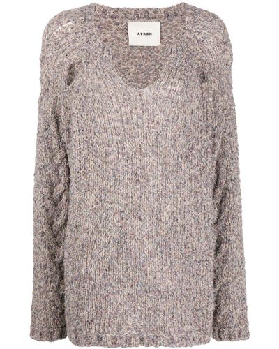 Aeron Colwell Mélange Knitted Sweater - Brown