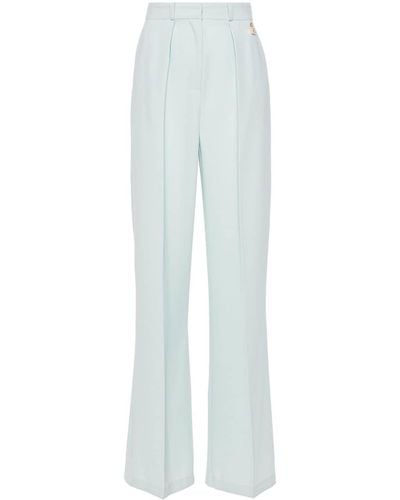 Elisabetta Franchi Pantalon ample en crêpe - Blanc