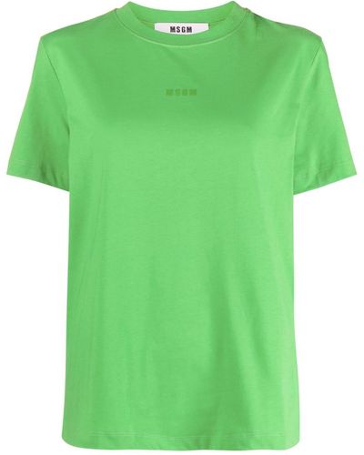 MSGM ロゴプリント Tシャツ - グリーン