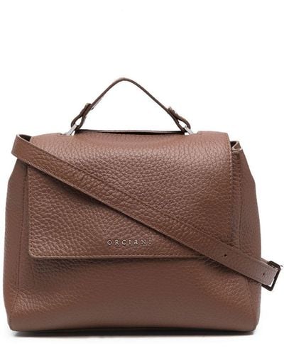 Orciani Logo Top-handle Tote - Brown