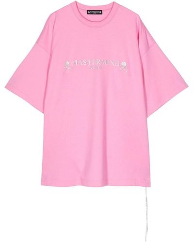 MASTERMIND WORLD Logo-print Cotton T-shirt - Pink