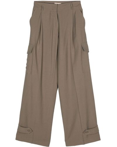 Blanca Vita Wide-leg Cargo Trousers - Grey
