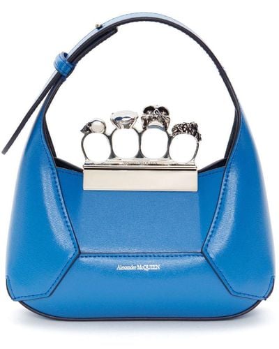 Alexander McQueen Hobo Mini Jeweled Bag - Blue