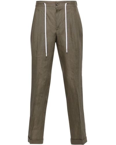 Barba Napoli Roma Linen Pants - Gray