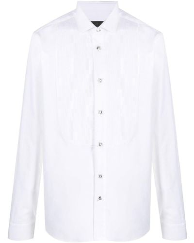 Philipp Plein Camisa con panel plisado - Blanco