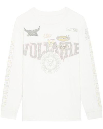 Zadig & Voltaire Noane Voltaire T-shirt Met Print - Wit