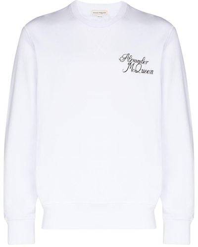 Alexander McQueen Logo-print Cotton Sweatshirt - White