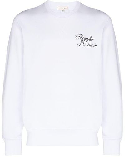 Alexander McQueen Sweat à logo imprimé - Blanc