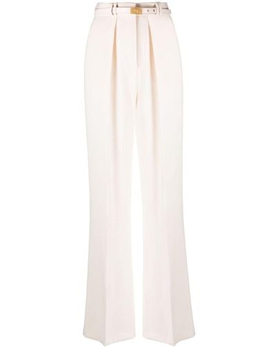 Elisabetta Franchi Belted Straight-leg Pants - White