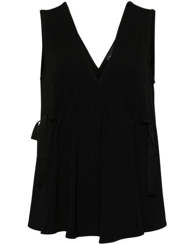 Proenza Schouler Casey V-neck Top - Black