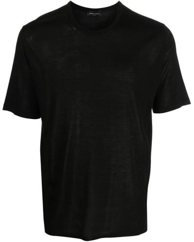 Roberto Collina T-shirt en soie à manches courtes - Noir