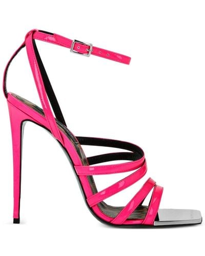 Philipp Plein Square-toe Patent Leather Sandals - Pink