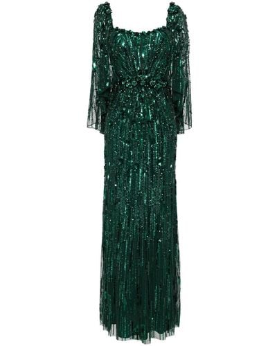 Jenny Packham Brightstar スパンコール イブニングドレス - グリーン