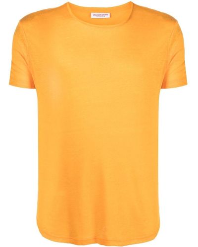 Orlebar Brown Round-neck Short-sleeve T-shirt - Orange