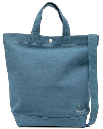 PS by Paul Smith Happy Logo-embroidered Tote Bag - Blue