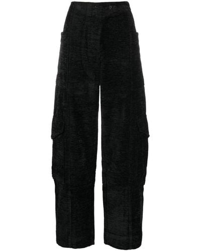 Ganni Chenille Tapered Trousers - Black