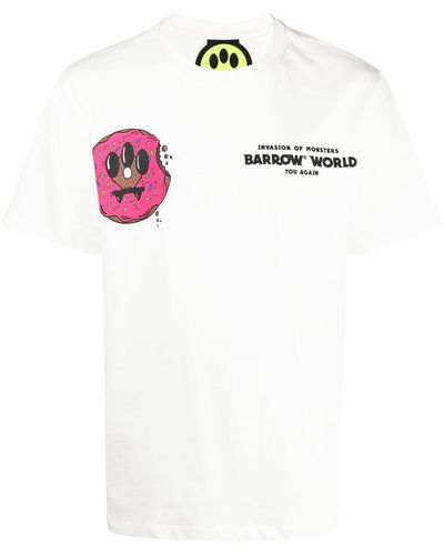 Barrow Invasion Of Monsters Cotton T-shirt - White