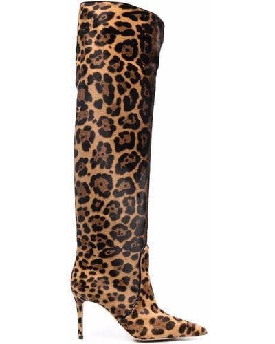 SCAROSSO X Brian Atwood Carra Leopard-print Boots - Brown