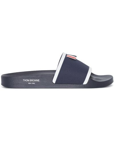 Thom Browne Slippers Van Badstof - Blauw