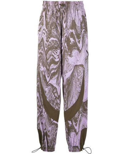 adidas By Stella McCartney Abstract-pattern Print Track Pants - Purple