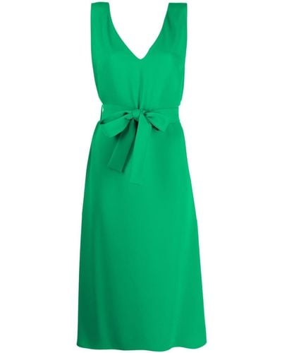 P.A.R.O.S.H. Ärmelloses Kleid mit Bindegürtel - Grün