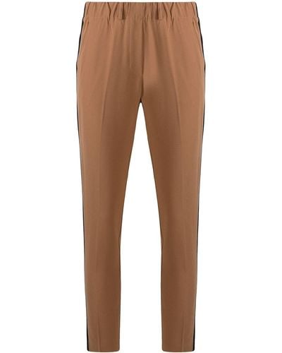 Blanca Vita Side-strip Slim Trousers - Brown