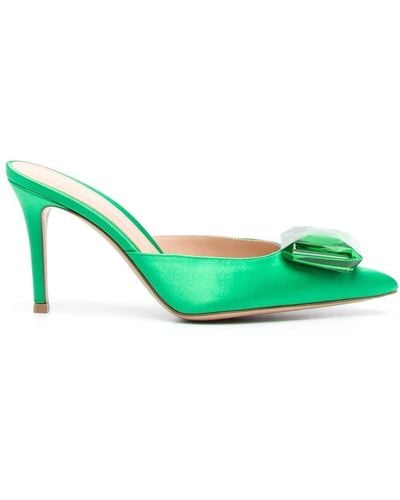 Gianvito Rossi Zapatos con tacón de 90mm y detalle de cristal - Verde