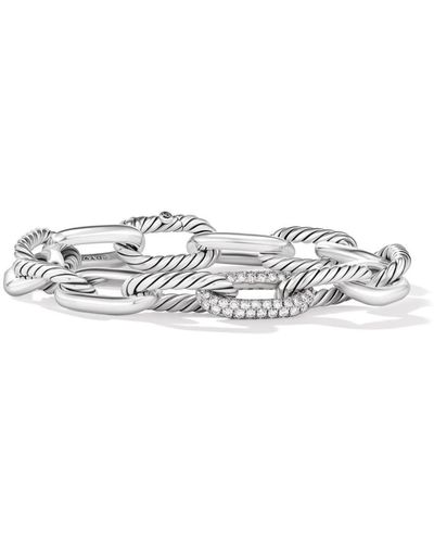 David Yurman Sterling Silver Madison Diamond Chain Bracelet - White